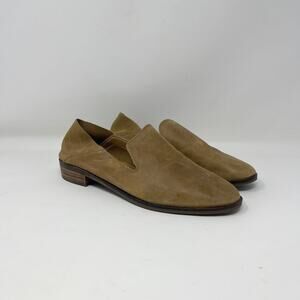 Lucky Brand Cahill Slip On Flat Loafer Womens 8 Soft Tan Leather Boho Western